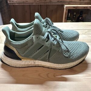 Men’s Adidas Ultraboost 1.0 Green and Gold Running Shoes